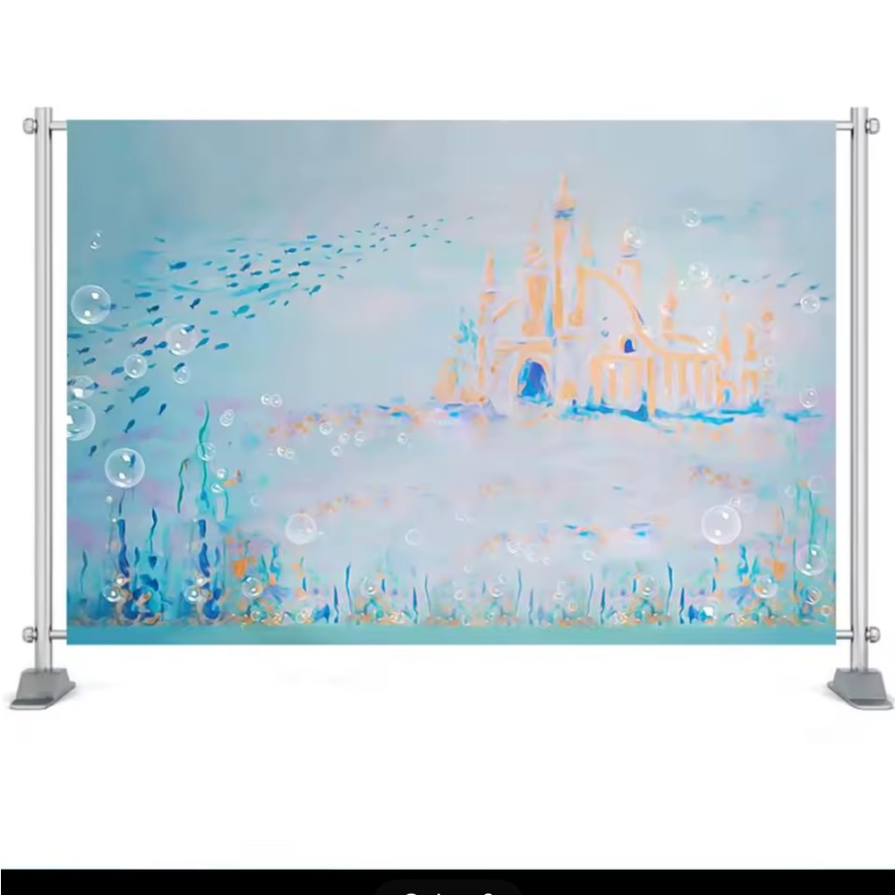 Fabric backdrop watercolour undersea 150x100cm
